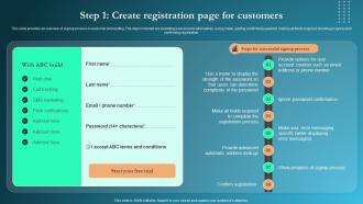 Onboarding Process Step 1 Create Registration Page For Customers