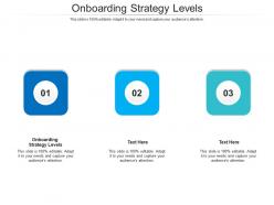 Onboarding strategy levels ppt powerpoint presentation professional gallery cpb