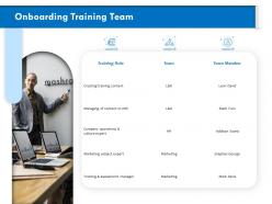 Onboarding training team subject ppt powerpoint presentation portfolio examples