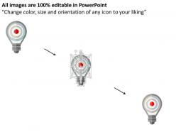 One bulb with circles inside for target selection flat powerpoint design