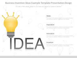 One business invention ideas example template presentation design