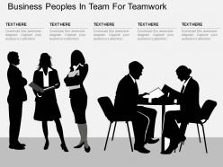 One business peoples in team for teamwork flat powerpoint design