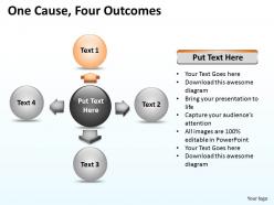 One cause four outcomes ppt slides presentation diagrams templates