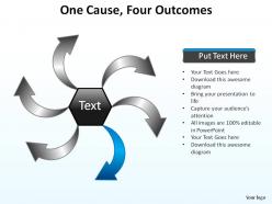 One cause four outcomes ppt slides presentation diagrams templates powerpoint info graphics