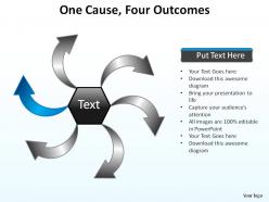 One cause four outcomes ppt slides presentation diagrams templates powerpoint info graphics
