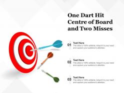 One dart hit centre of board and two misses