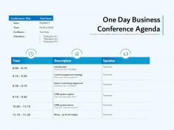 One day business conference agenda