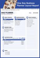 One day business planner layout report presentation report infographic ppt pdf document