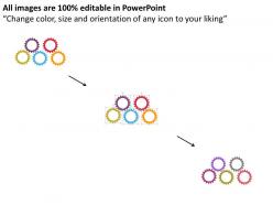 One five gears and icons for global sales strategy flat powerpoint design