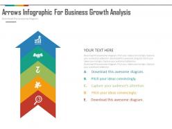 One five staged arrow infographics for business growth analysis flat powerpoint design