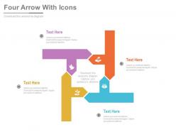 One four staged arrow infographics and icons for financial data flat powerpoint design