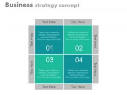 One four staged business strategy diagram flat powerpoint design