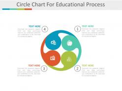 One four staged circle chart for educational process flat powerpoint design