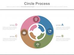 One four staged circle process for financial analysis flat powerpoint design