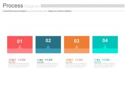One four staged colored process tags diagram flat powerpoint design
