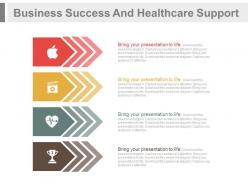 One four tags for business success and healthcare support flat powerpoint design
