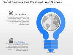 One global business idea for growth and success powerpoint template