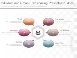 One individual and group brainstorming presentation ideas