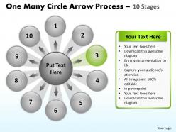 One many circle arrow process 10 stages 10