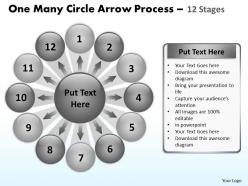 One many circle arrow process 12 stages 7