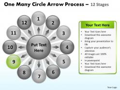 One many circle arrow process 12 stages 7