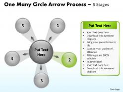 One many circle arrow process 5 stages 31