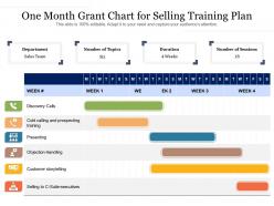 One month grant chart for selling training plan