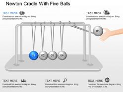 one Newton Cradle With Five Balls Powerpoint Template