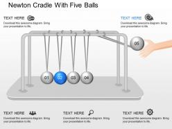 One newton cradle with five balls powerpoint template