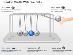 One newton cradle with five balls powerpoint template