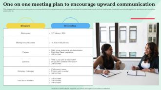 One On One Meeting Plan To Encourage Upward Communication