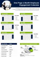 One page 6 month employee engagement calendar presentation report infographic ppt pdf document