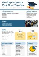 One page academic fact sheet template presentation report infographic ppt pdf document