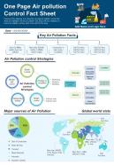 One Page Air Pollution Control Fact Sheet Presentation Report Infographic PPT PDF Document
