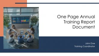 One Page Annual Training Report Document PPT Structure AT