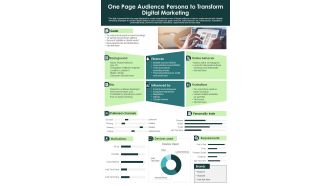 One Page Audience Persona To Transform Digital Marketing Presentation Report Infographic Ppt Pdf Document