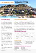 One Page Beach Club Newsletter Presentation Report Infographic Ppt Pdf Document