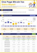 One Page Bitcoin Tax Status Report Presentation Infographic PPT PDF Document