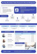 One page blockchain theme proposal for records management presentation report infographic ppt pdf document