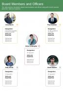 One page board members and officers presentation report infographic ppt pdf document