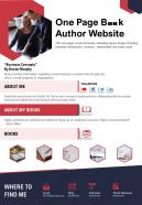 One page book author website presentation report infographic ppt pdf document
