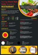 One page brand style guide template for restaurant presentation report infographic ppt pdf document