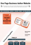One page business author website presentation report infographic ppt pdf document