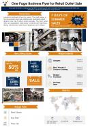 One page business flyer for retail outlet sale presentation report infographic ppt pdf document