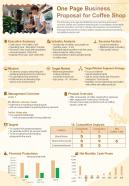 One Page Business Proposal For Coffee Shop Presentation Report Infographic PPT PDF Document