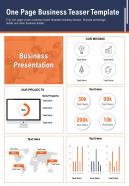 One page business teaser template presentation report infographic ppt pdf document