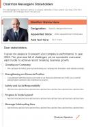 One page chairman message to stakeholders template 339 presentation report infographic ppt pdf document