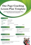 One page coaching lesson plan template presentation report infographic ppt pdf document