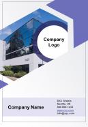 One page company logo contact us page corporate company report mobile first infographic ppt pdf document