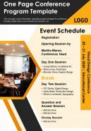 One page conference program template presentation report infographic ppt pdf document